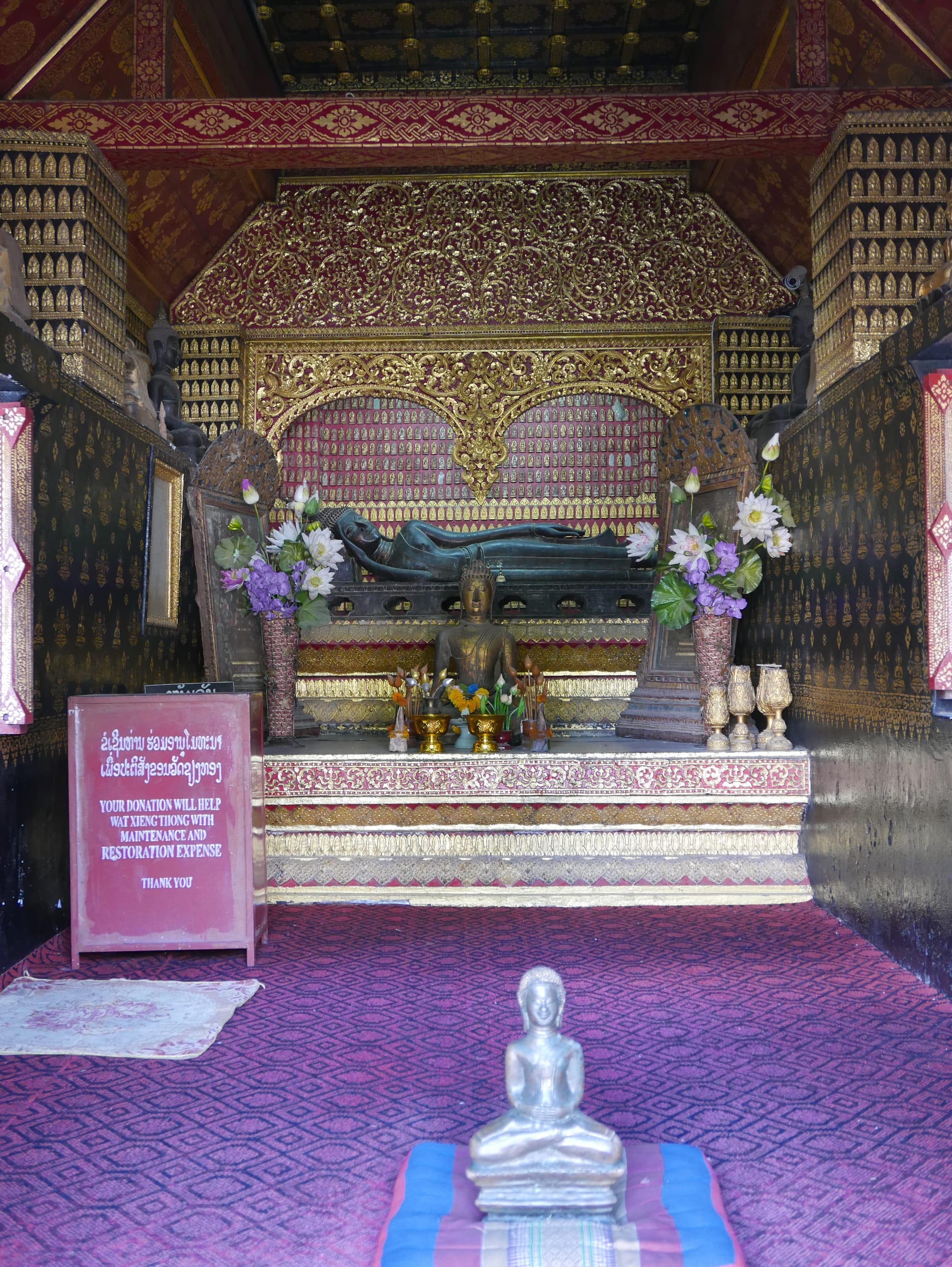 Photo by Author — inside the Red Chapel — Wat Xieng Thong (ວັດຊຽງທອງ), Luang Prabang (ຫລວງພະບາງ/ຫຼວງພະບາງ), Laos