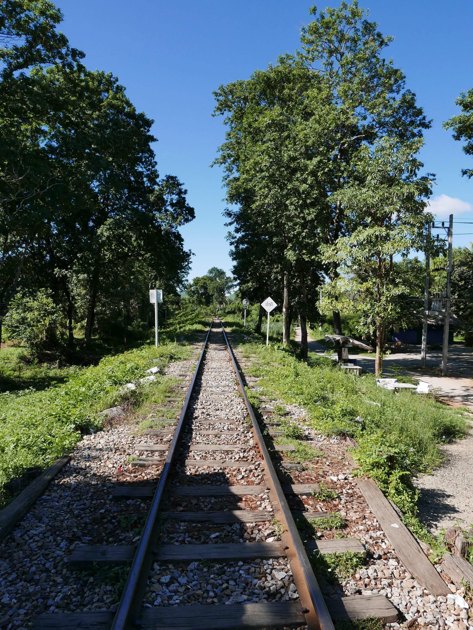 Photo by Author — looking down the track at The Bridge on the River Kwai (สะพานข้ามแม่น้ำแคว), Thailand 