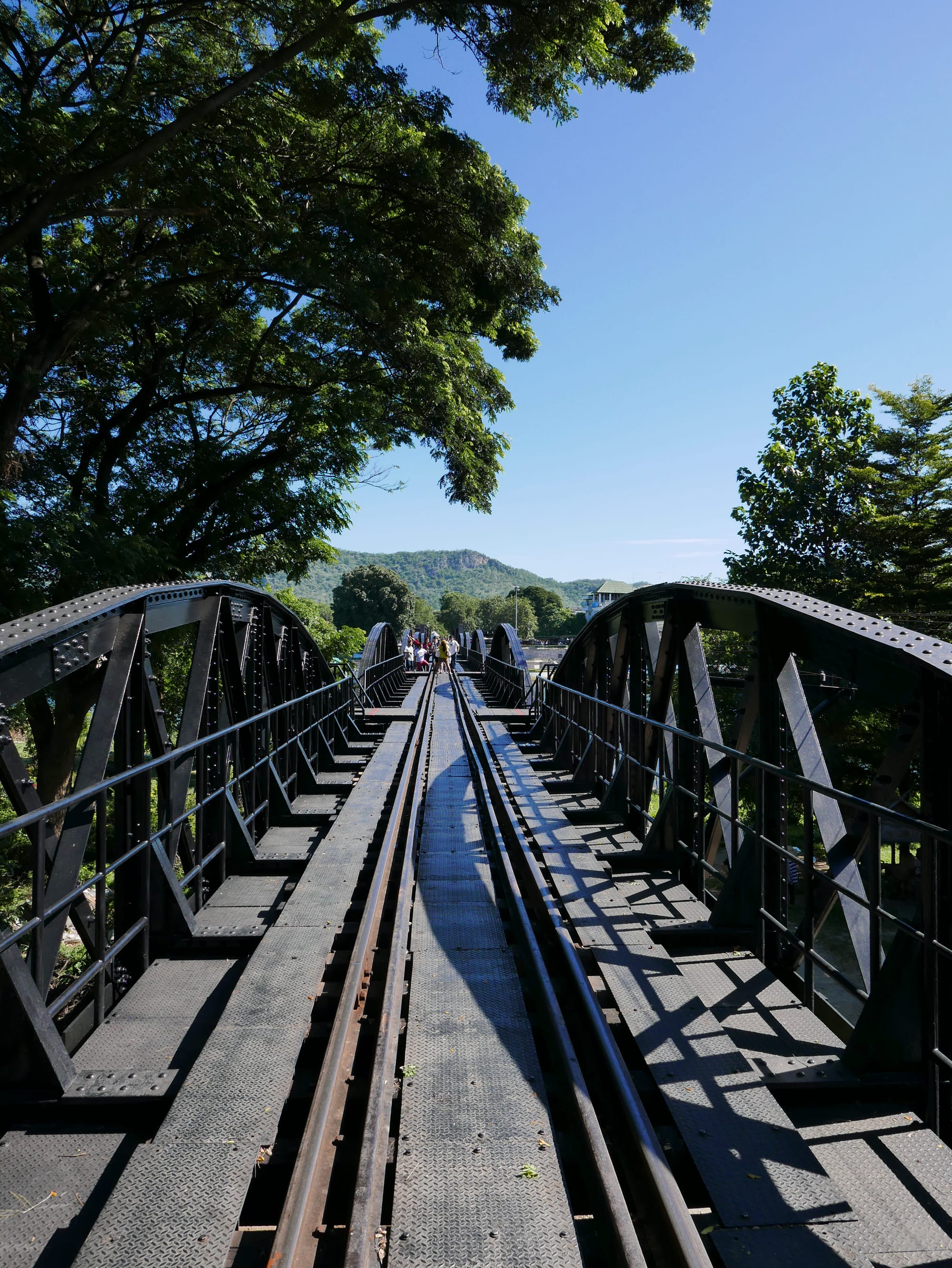 Photo by Author — walking back over The Bridge on the River Kwai (สะพานข้ามแม่น้ำแคว), Thailand 