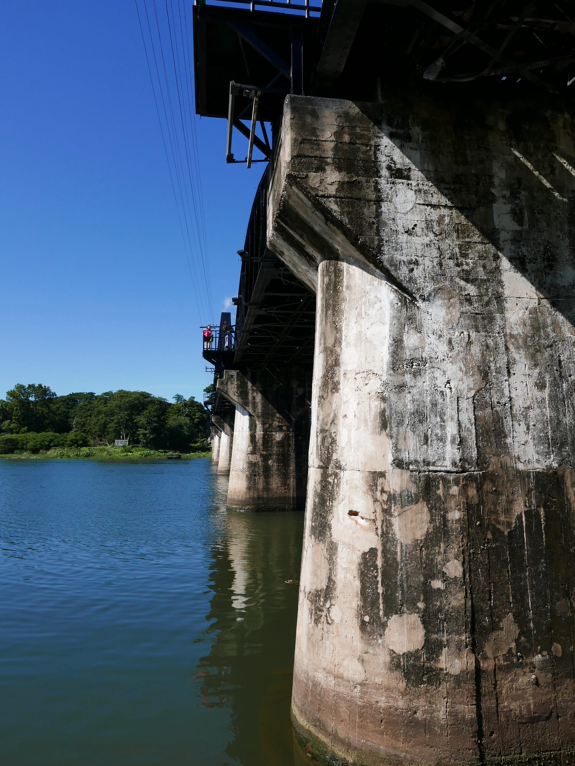 Photo by Author — repaired bomb damage — The Bridge on the River Kwai (สะพานข้ามแม่น้ำแคว), Thailand 