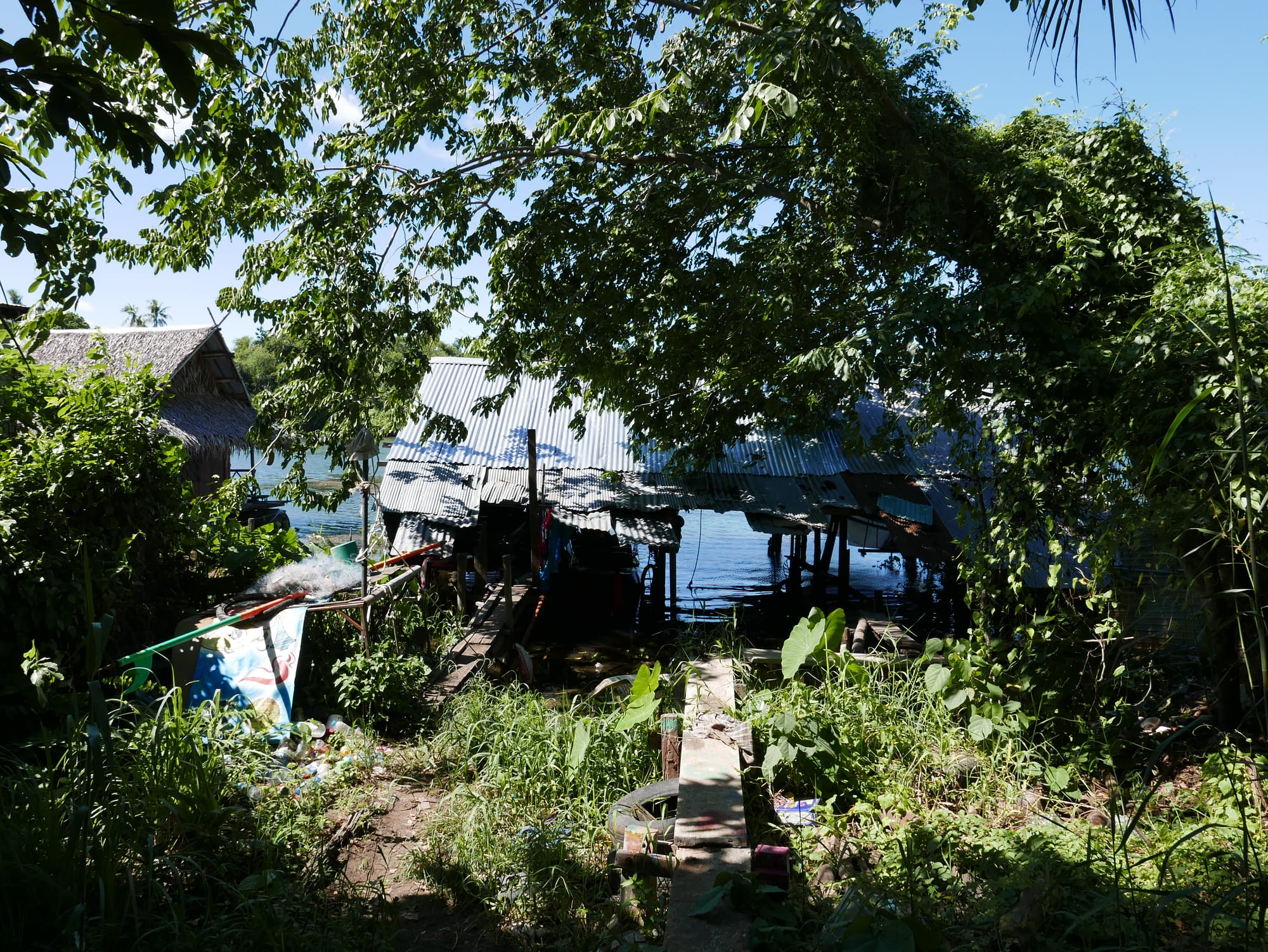 Photo by Author — the site of wooden construction bridge — The Bridge on the River Kwai (สะพานข้ามแม่น้ำแคว), Thailand 