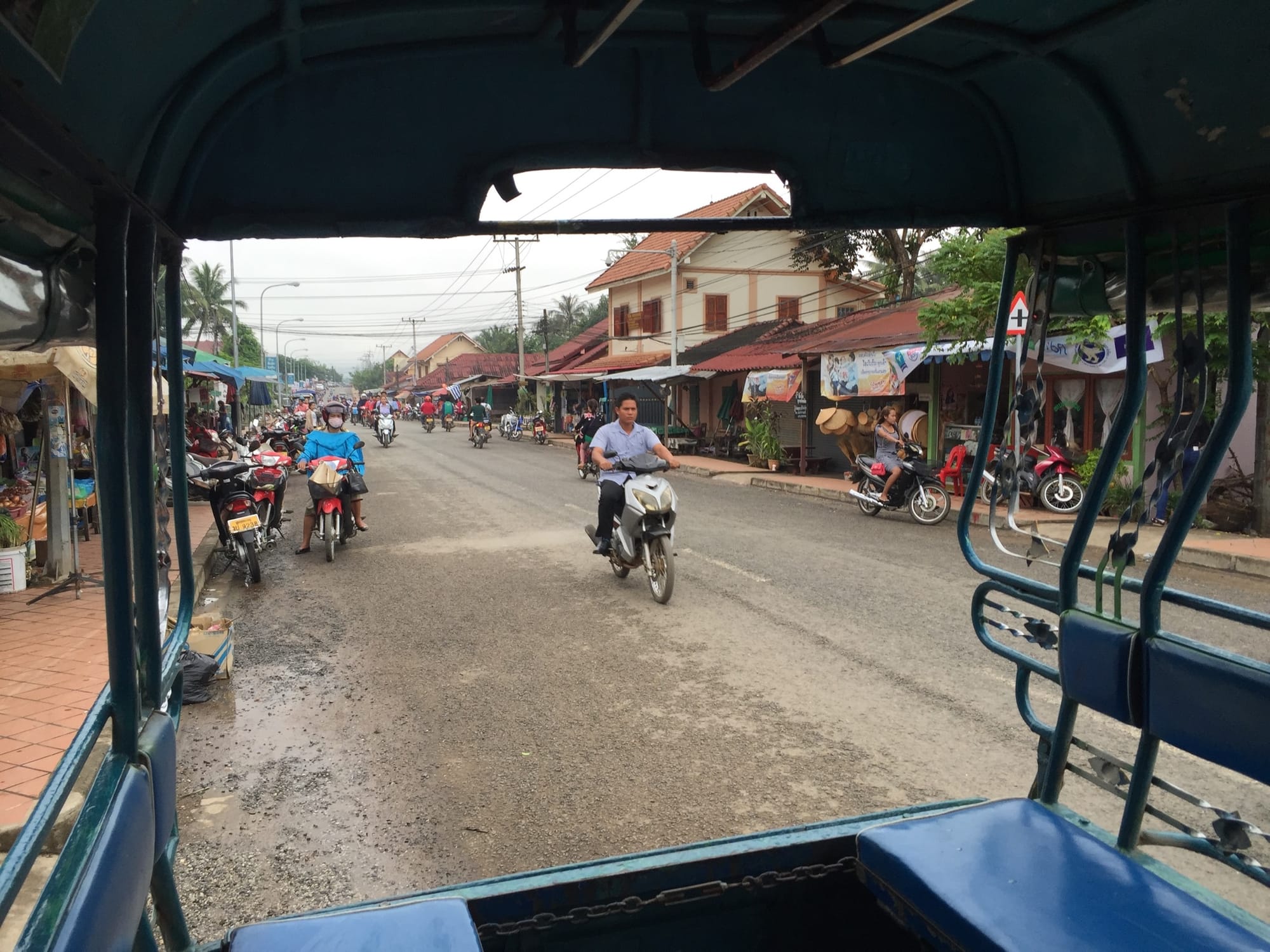 Photo by Author — the view from my seat on the tour truck — Luang Prabang (ຫລວງພະບາງ/ຫຼວງພະບາງ), Laos