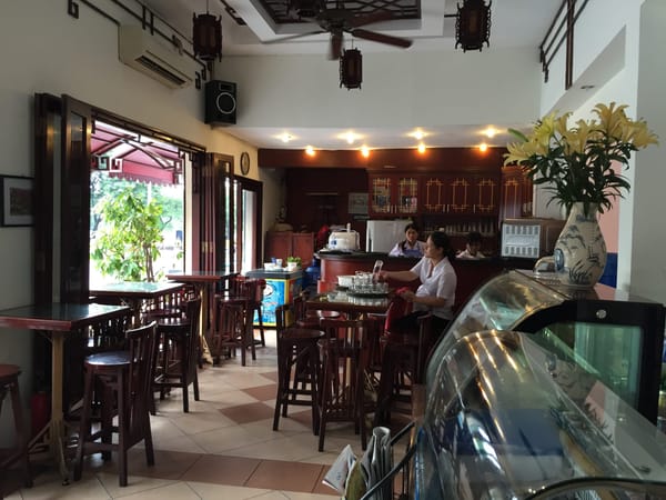 An early morning coffee in Hanoi, Vietnam