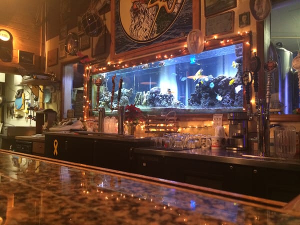 The Neptune Bar, Livingstone, Montana - fish tank and bar