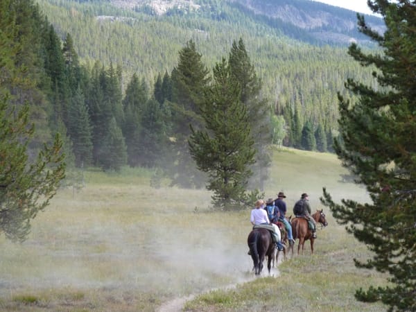 Exploring Yellowstone National Park in the summer on horseback
