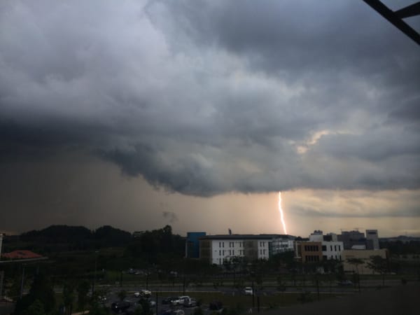 Thunderstorms over Malaysia